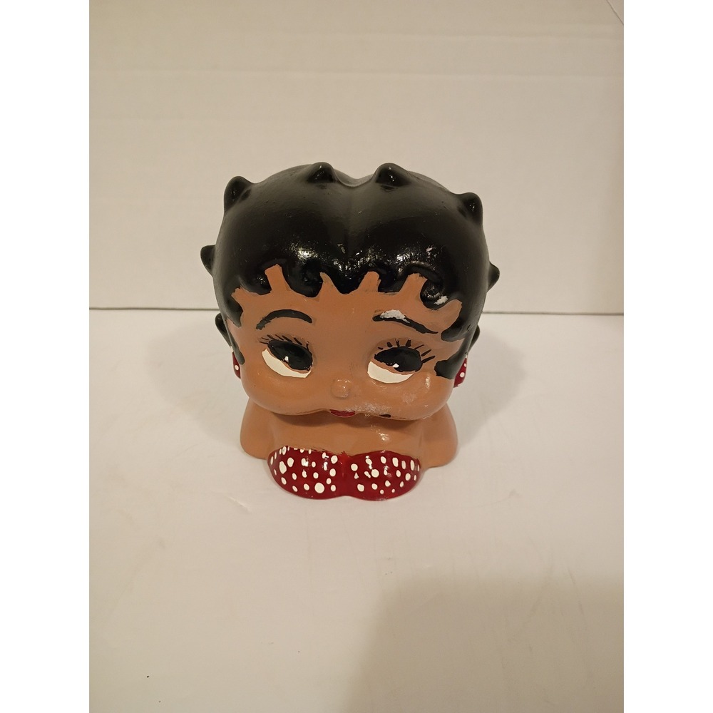 Vintage Betty Boop Ceramic Bust‎ Figurine Red Polka Dot Dress Collectible